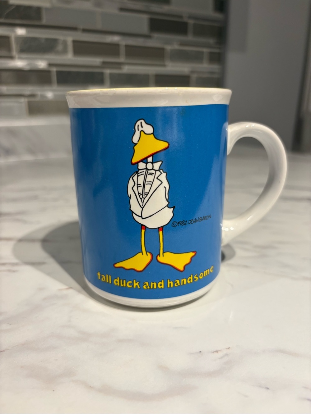 Vintage Duck Tales John Baron Mug Tall Duck And Handsome novelty gag gift
